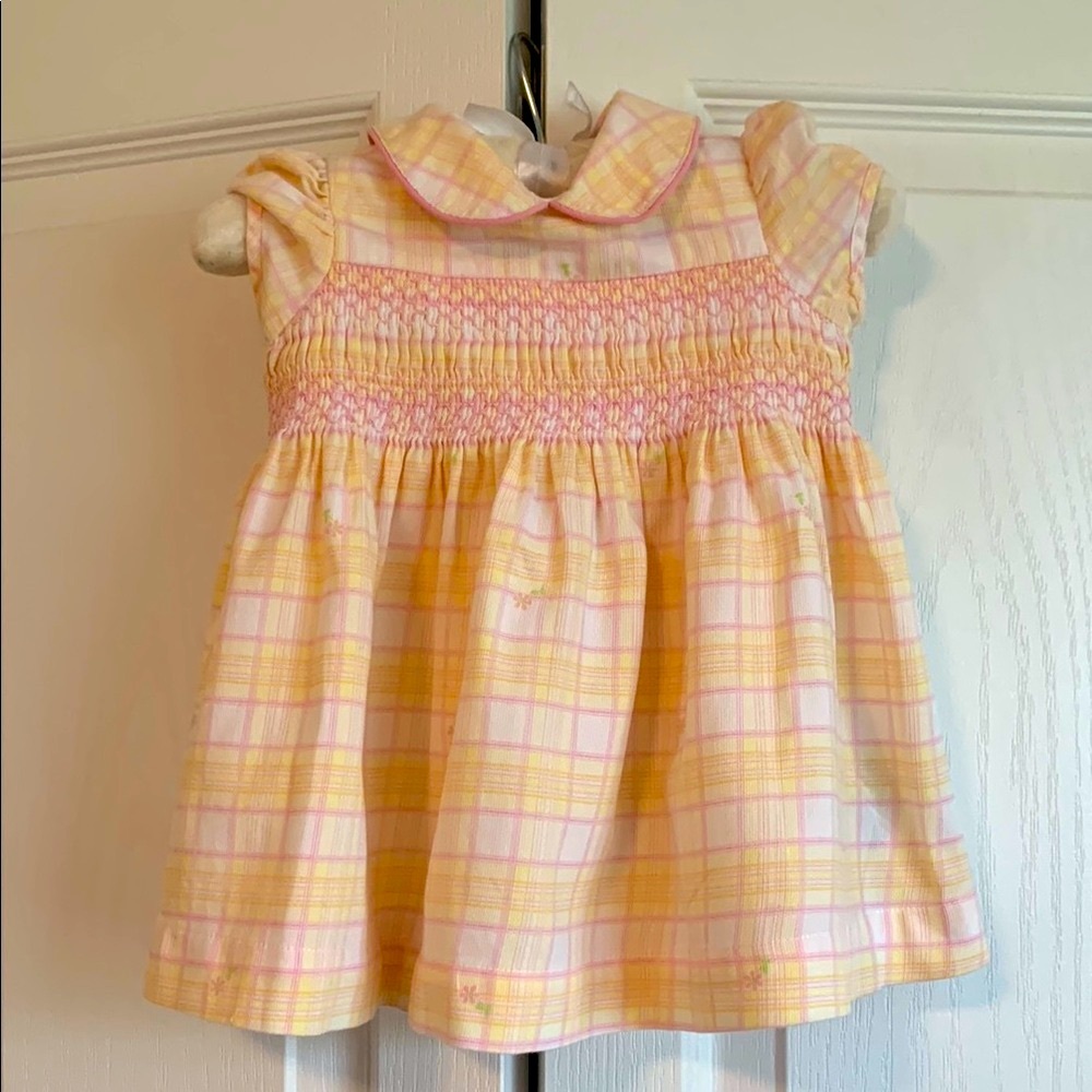 Laura Ashley Check Smocked Baby Dress